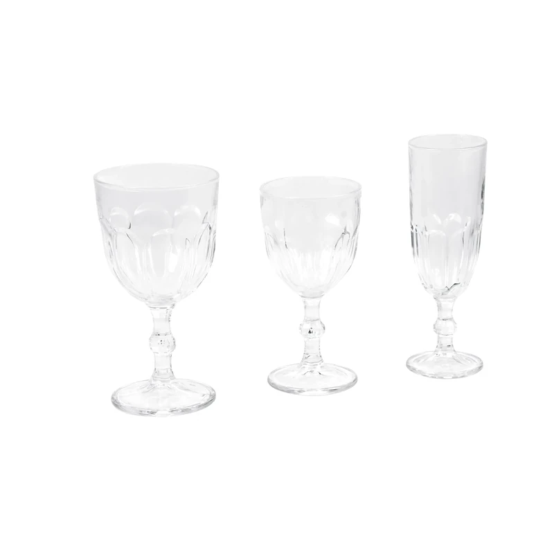Verceral Glassware Set, Transparent White
