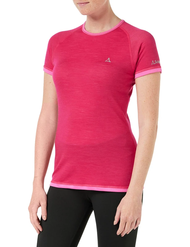 Schöffel Merino Sport Shirt 1/2 Arm Women's T, Raspberry Sorbet, Large