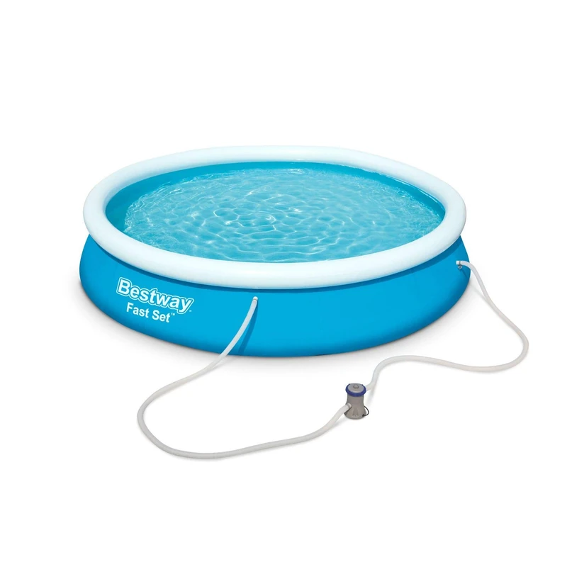 Bestway Fast Set Pool Set Swimming Pool, 5377 Liters, Blue, 366 x 366 x 76 cm