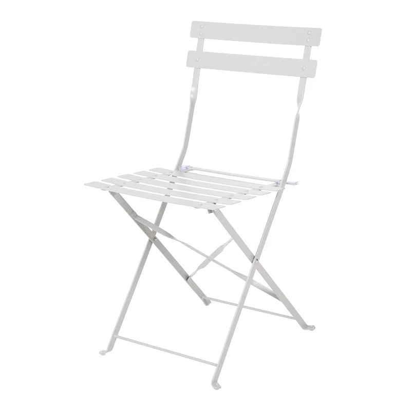 Bolero Perth Grey Pavement Style Steel Folding Chairs - 2pc