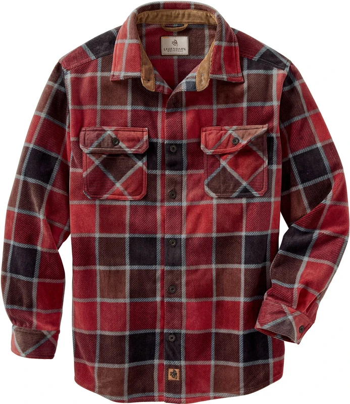 Legendary Whitetails Men's Standard Navigator Fleece Button Up Shirt, Killian Square Plaid, Large