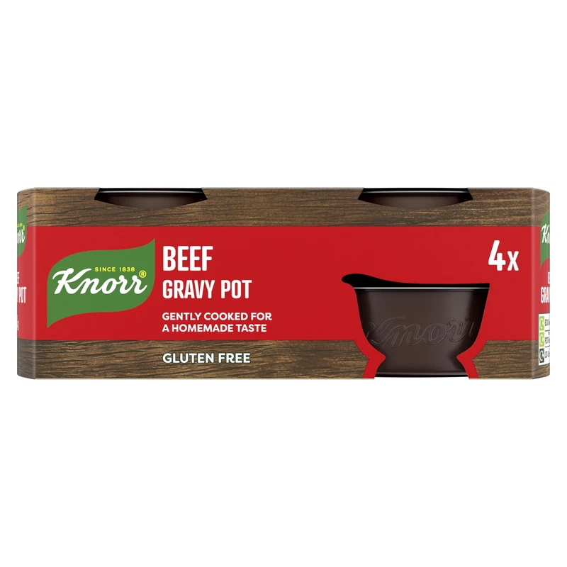 Knorr Beef Gravy Pot free from artificial colours and preservatives for quick and easy beef gravy that tastes homemade 4x 28 g