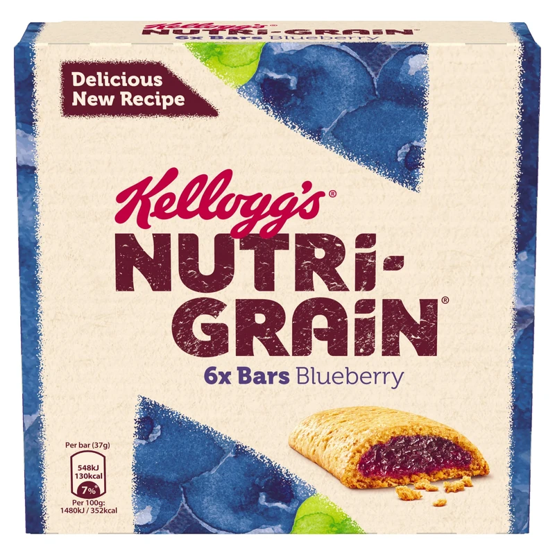 Kellogg's Nutri-Grain Blueberry Cereal Bars 6X37g 222g