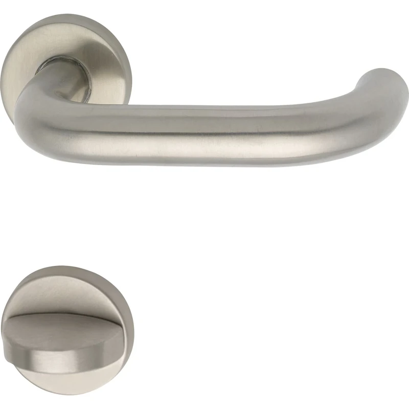 GRUNDMANN 101001 1754/D70M FH Handle Set on Rosette Toilet for Fire ÖNORM Door Fitting VK 8.5 Aluminium Silver Anodised, Silber