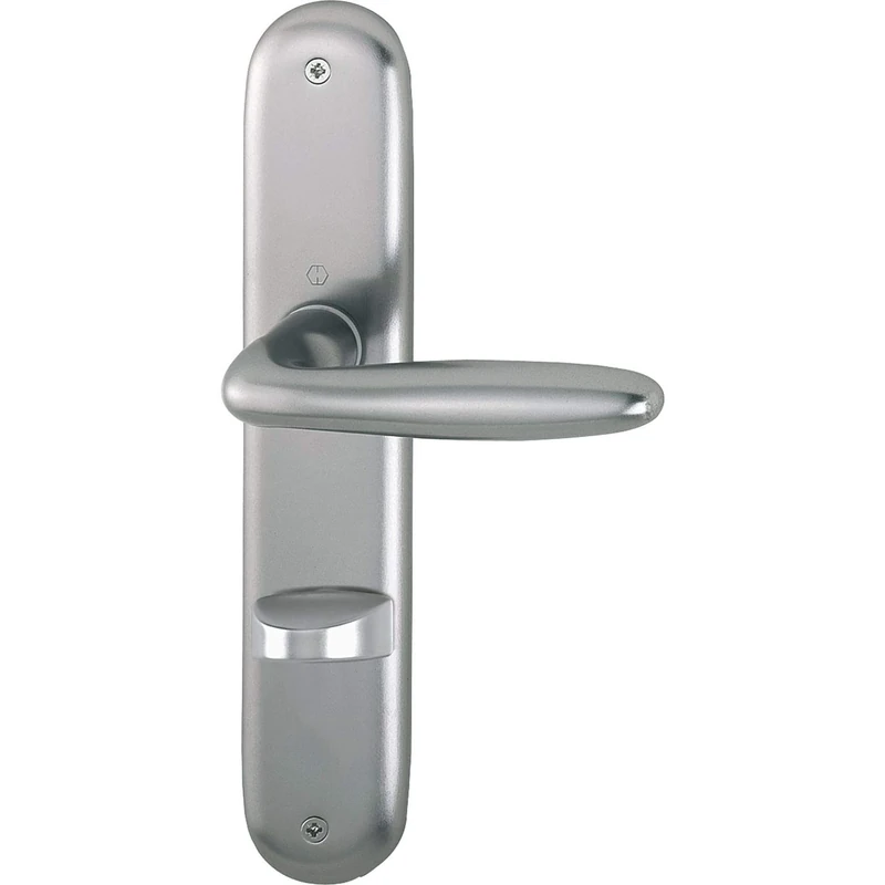 Hoppe Verona 2949578 Door Handle Set on Plate WC 90, Door Thickness 37-42, VK 8/8.5 Stainless Steel Effect NA
