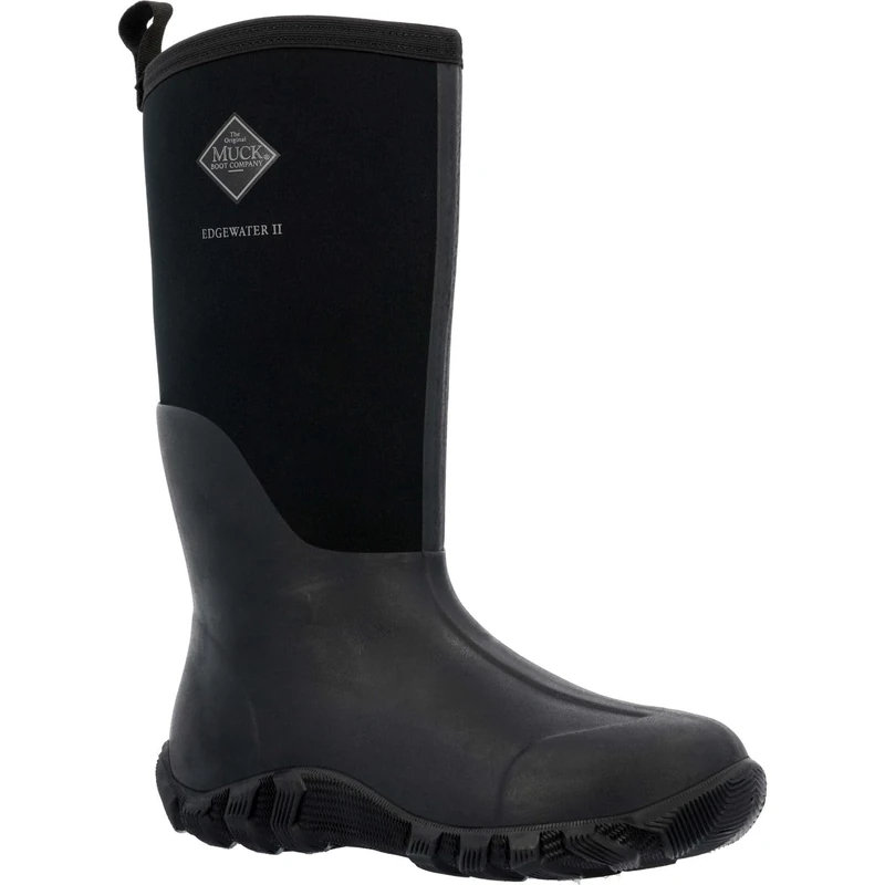 Muck Boots Unisex Edgewater II Pull On Waterproof Wellington Boot, Black, 14