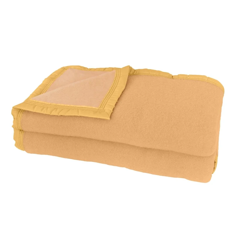 Poyet Motte - Aubisque Wool Blanket, Maize/Champagne Colour, Mais/Champagne, 260x240 cm