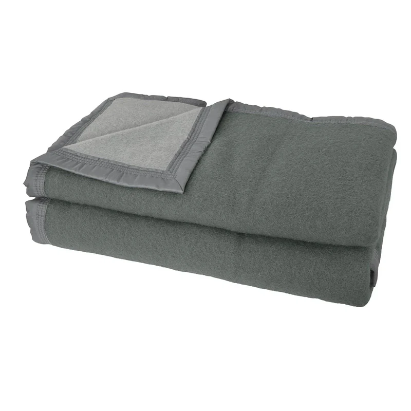 Poyet Motte - Aubisque Wool Blanket - Charcoal Grey/Mouse Grey, Anthracite/Souris, 240x220 cm