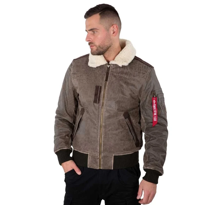 ALPHA INDUSTRIES Men's Injector III Leather Injector III Leather, Vintage Brown, M