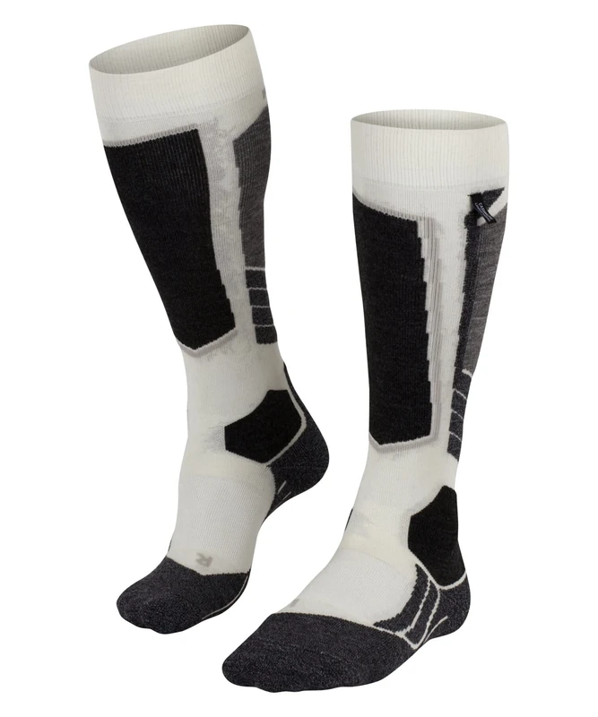 FALKE Women's SK2 Intermediate Cashmere W Kh Functional Yarn Warm Thick 1 Pair Skiing Socks, White Wool 2060, 4-5