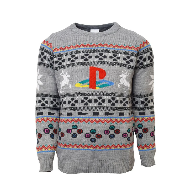 Official PlayStation Christmas Jumpers for Men Or Women - Ugly Novelty Gifts Xmas Jumper Officially Licensed Original PS Unisex Knitted Sweater Design, Playstation, XS - Image 1