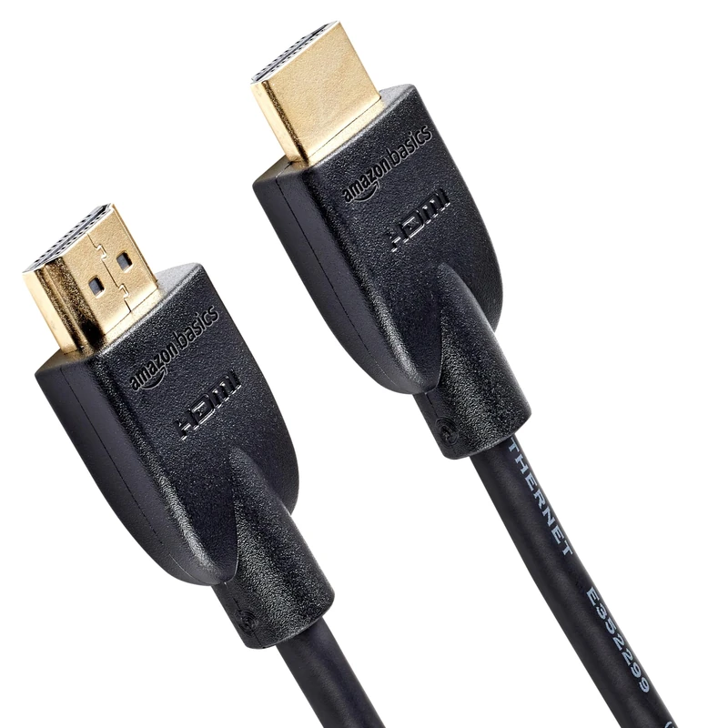 Amazon Basics 4K HDMI Cable 7.6m - 18Gbps High Speed with Ethernet, 4K@60Hz, 2160p, Black
