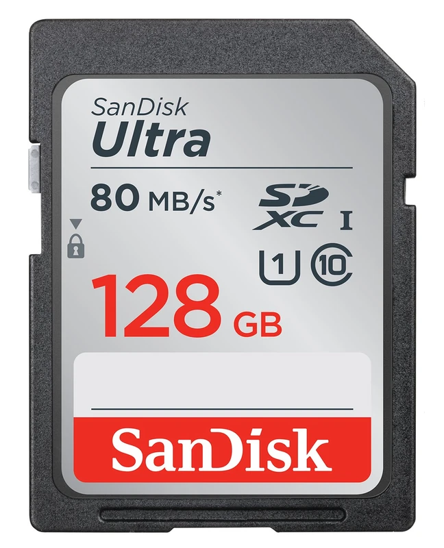 SanDisk SDSDUNC-128G-GZFIN Ultra SDXC Memory Card Up to 80 MB/s, Class 10, U1 FFP, 128 GB, Black/Grey