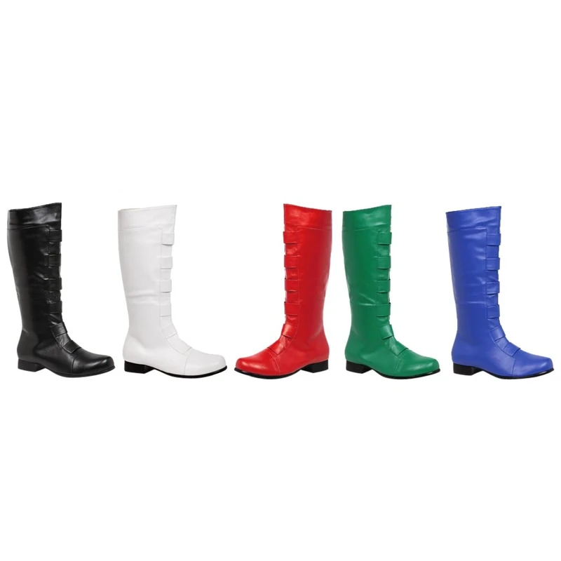 Ellie Boys Adult White Superhero Boots Medium