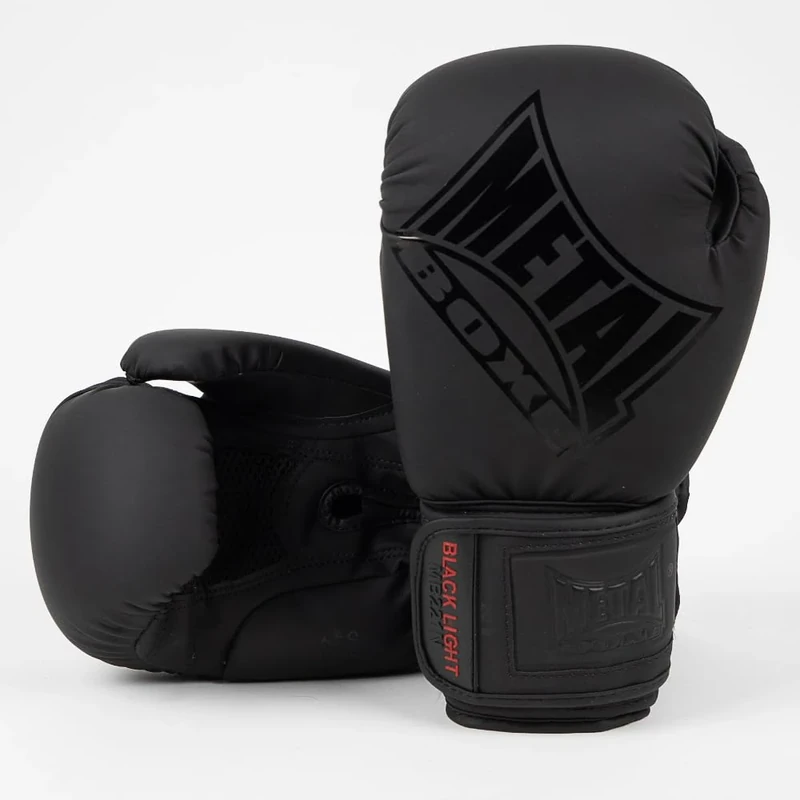 Metal Boxe Super Training Competition Boxing Gloves Unisex Adult, Black Light, 8 oz