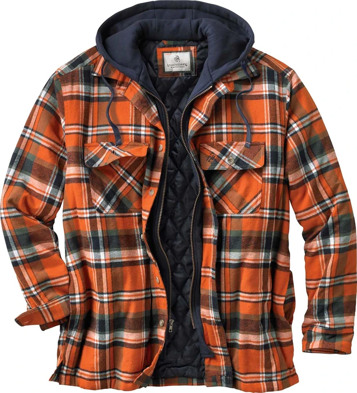 Legendary Whitetails Men's Maplewood Hooded Shirt Jacket, Tomahawk Plaid, M UK