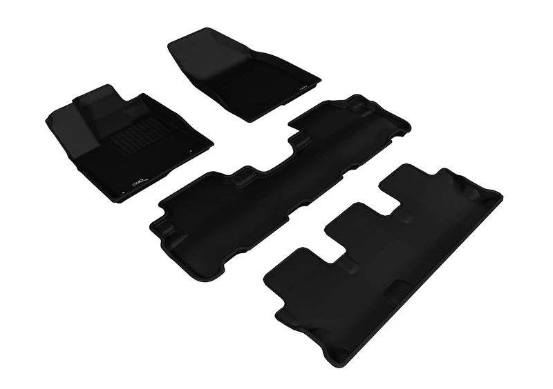 3D MAXpider Complete Set Custom Fit All-Weather Floor Mat for Select Models - Kagu Rubber (Black)