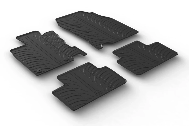 Gledring Rubber car mats set LHD compatible with Renault Kadjar 6/2015- (T profile 4-pieces + mounting clips)