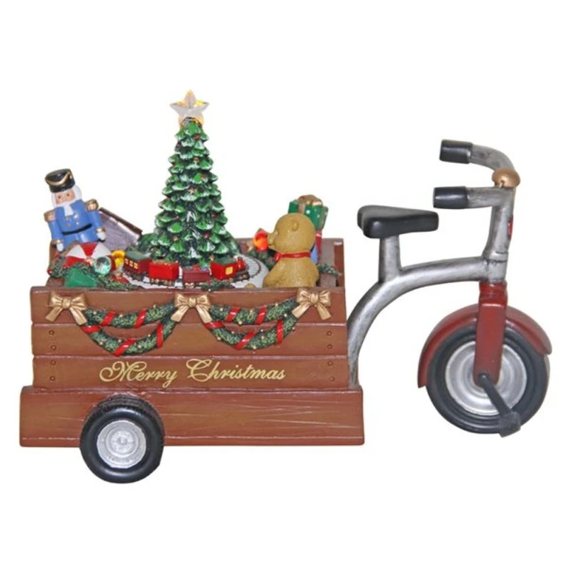 Musicbox World Musical Tricycle On The Platform Zugszene. Plays 8 Different Christmas melodies, Stone, Multi-Colour, 17.1 x 15.8 x 23.5 cm