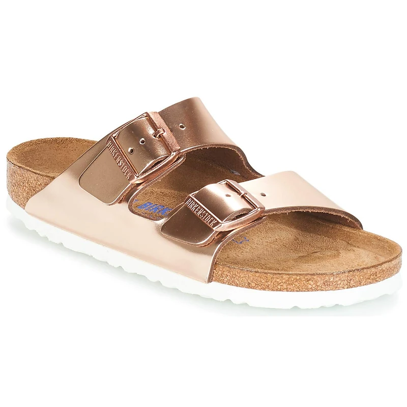 Birkenstock Arizona SFB Mules/Clogs Women Gold - 7 - Mules Shoes