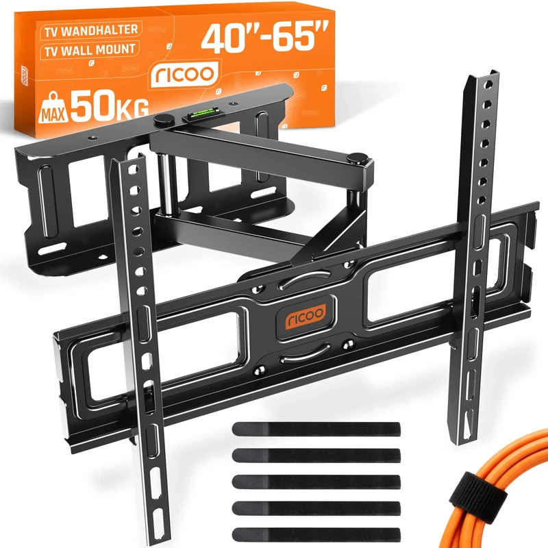 RICOO TV Bracket Tilt Swivel approx 30-55 Inch S5144 for LED LCD OLED Curved and Flatscreens Wall Mount Universal for VESA 200x200-400x400