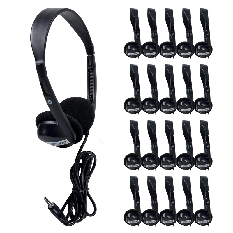 Egghead- 1000 Black Stereo Headphones (20 pack) - Image 1