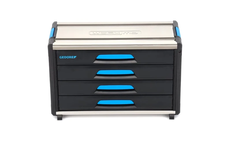 GEDORE WorkMo B3 toolbox, 4 drawers, 1 compartment, Plastic/aluminium, Lockable with accessories, Empty, Tool mobile 1110 WM-34