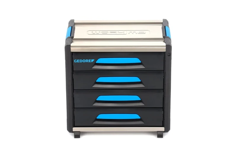 GEDORE WorkMo B2 toolbox, 4 drawers, 1 compartment, Plastic/aluminium, Lockable with accessories, Empty, Tool mobile 1110 WM-24