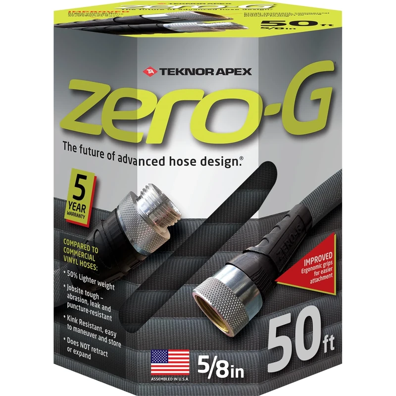 Zero-G FBA_4001-50 4001-50 Lightweight, Ultra Flexible, Durable, Kink-Free Garden, Black, 5/8" x 50' - Image 1