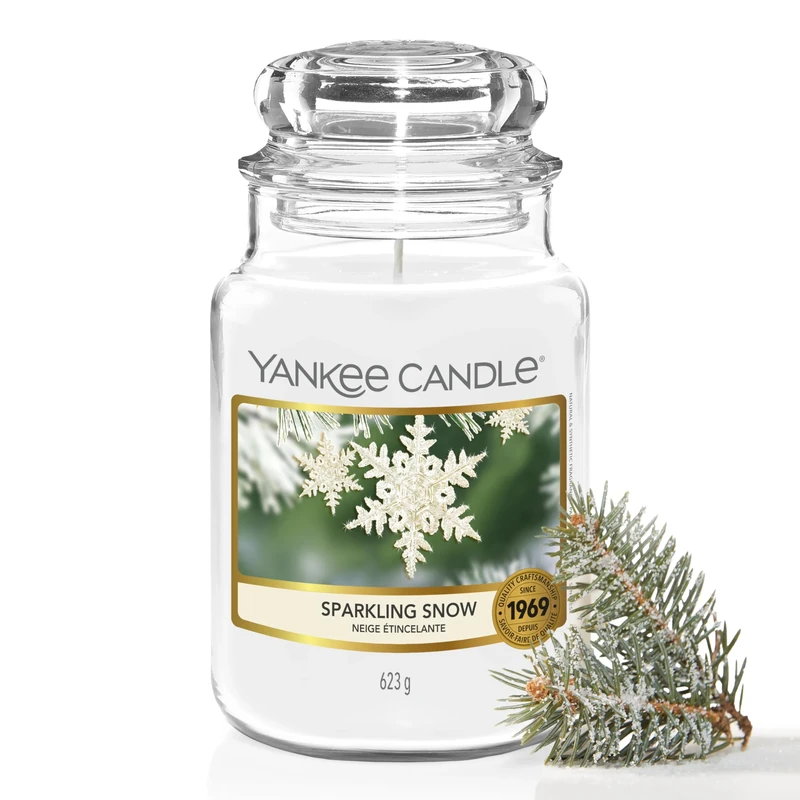 Yankee Candle Scented Candle | Sparkling Snow Large Jar | Long Burning Candles: up to 150 Hours | Perfect Christmas Gifts for Women