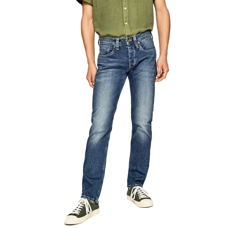 Pepe Jeans Cash Men's Jeans Regular Fit Regular Rise Denim, Blue (Denim-z23), 34W / 32L