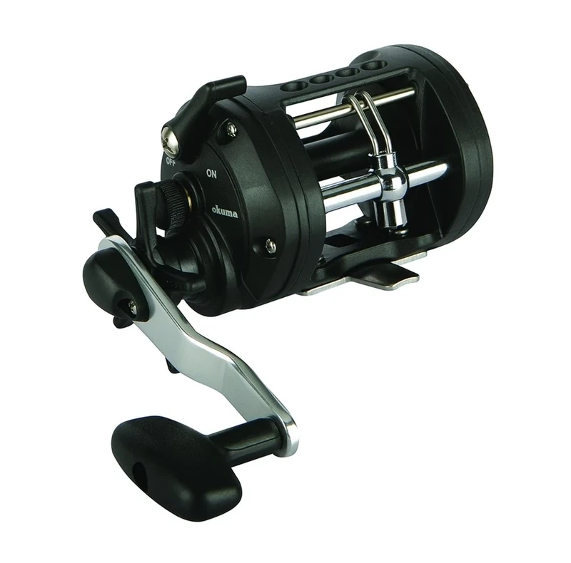 Okuma CLX-200La Classic Levelwind Star Drag Casting Reel, size 200 reels, 4.1: Gear ratio, download speed 58 cm, maximum resistance 5.4 kg, ambidextrous, black