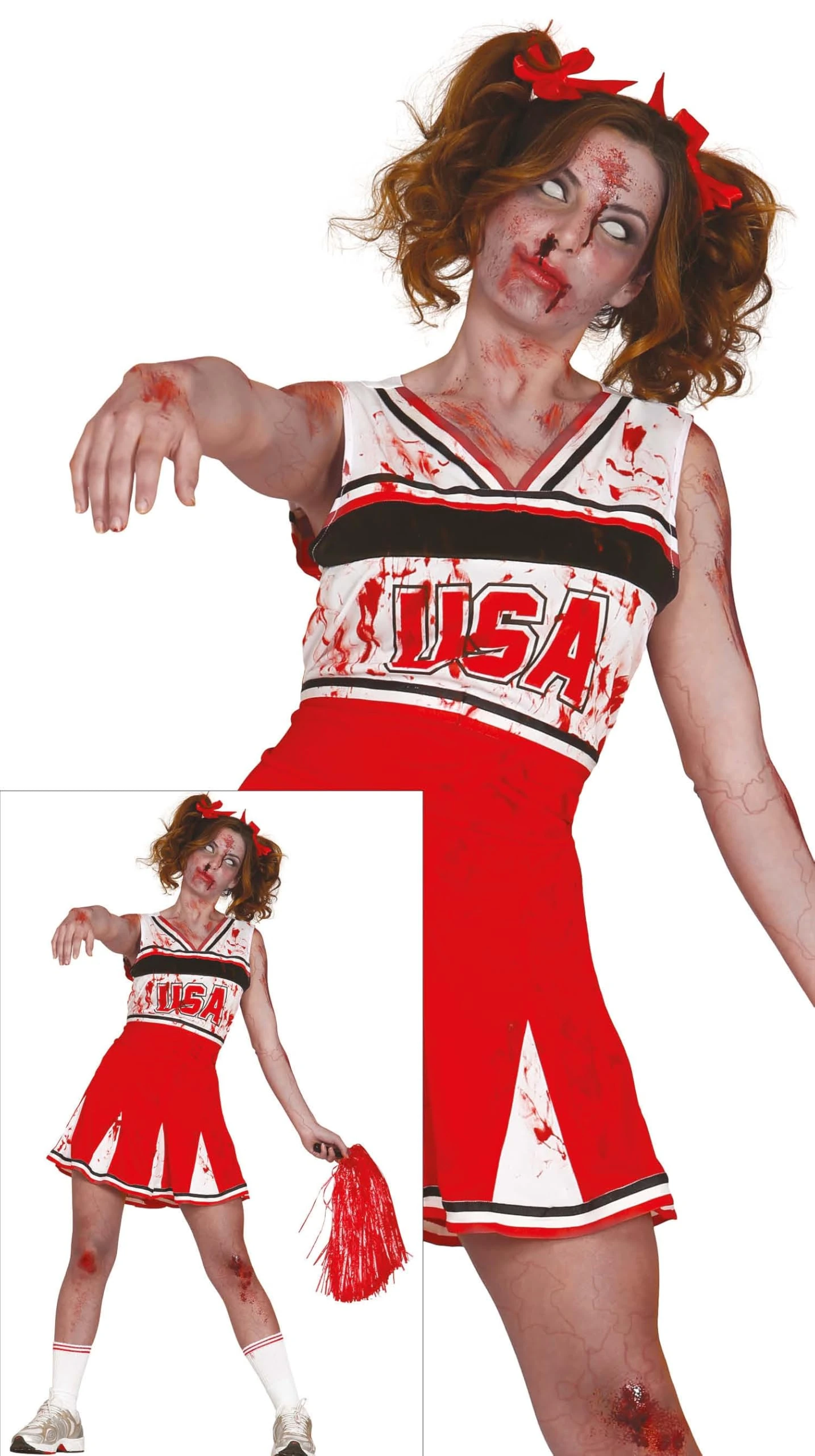 Fiestas Guirca Fancy dress woman cheerleader zombie size l