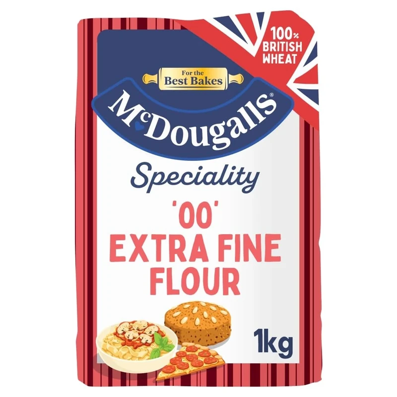 McDougalls 00 Grade Premium Plain Flour Finely Milled For Smoother Results, 1 kg Bag (Pack of 1)