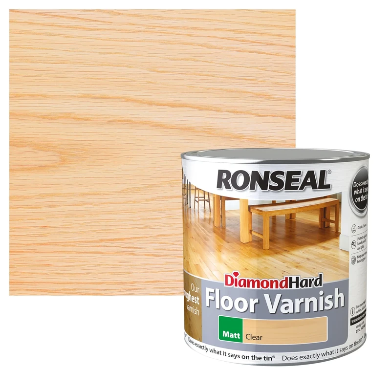 Ronseal Diamond Hard Floor Varnish Clear Matt 2.5L