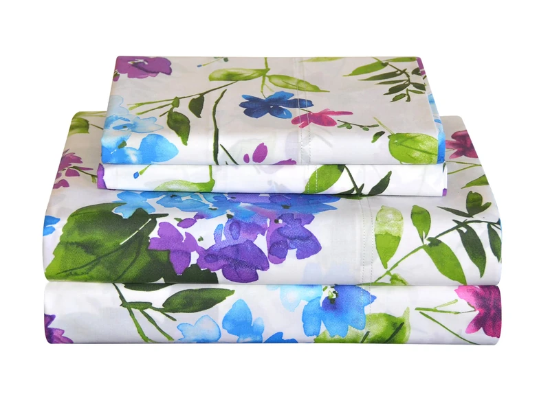 pointehaven 200 Thread Count Percale Sheet Set, California King, Primavera