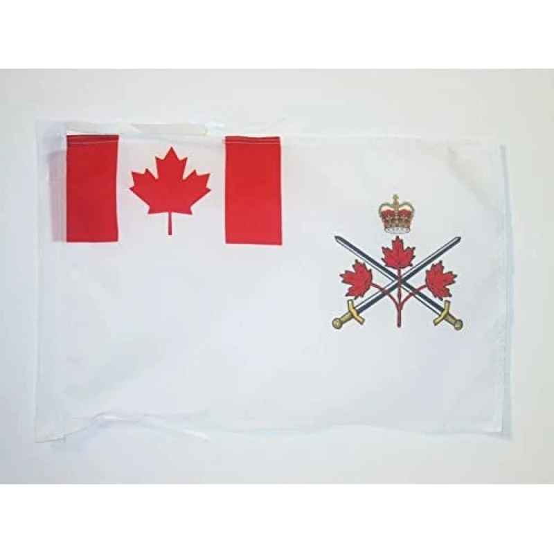 AZ FLAG - Canadian Army Flag - 18'' x 12'' - 100% Polyester Canada military Small Banner with Two Cords - Fade Resistant - Vivid Colors - 18x12 in - 45x30 Cm