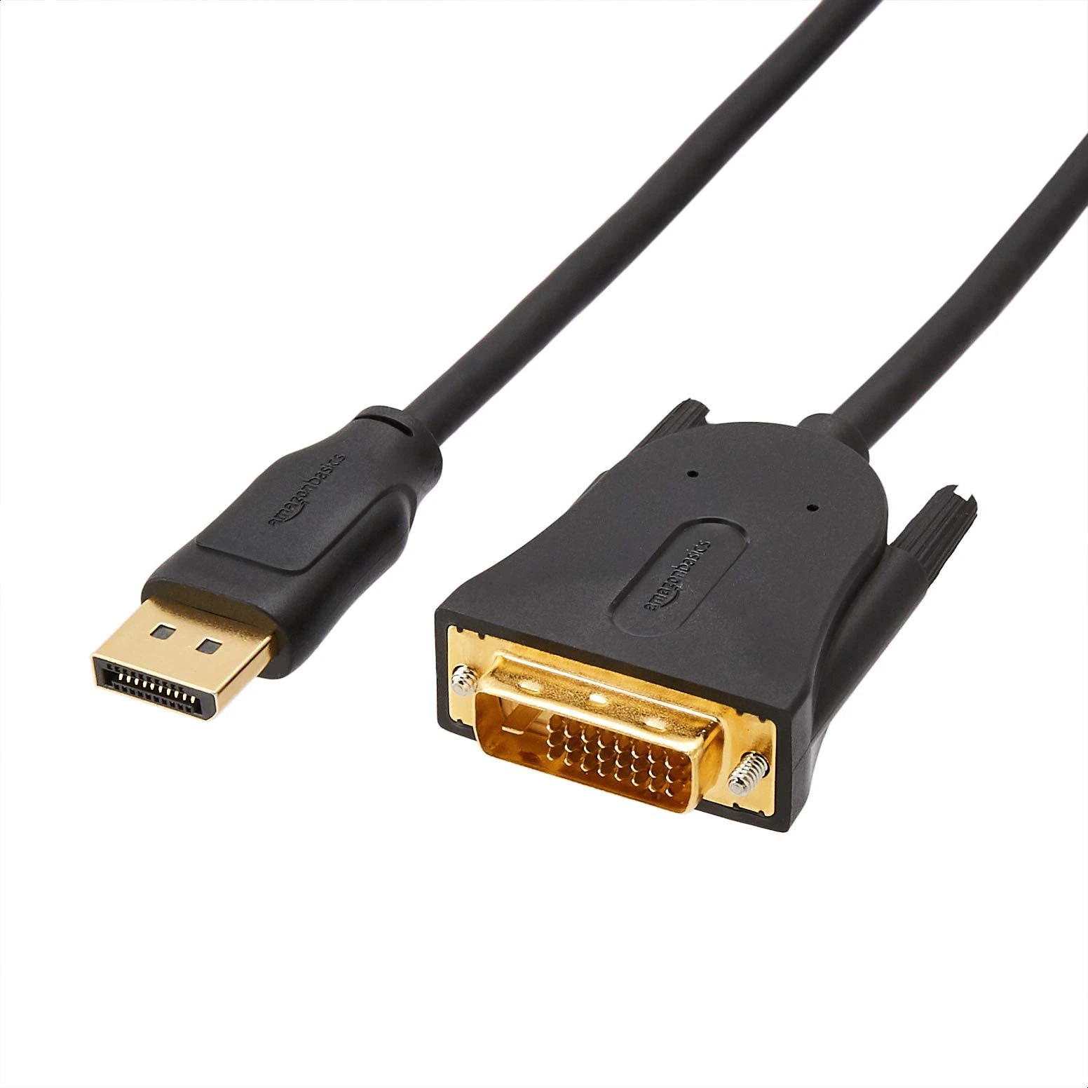Amazon Basics DisplayPort to DVI Display Cable, 1920x1080p, 1080@60Hz, Gold-Plated Plugs, (6 Foot/1.83 m), Black