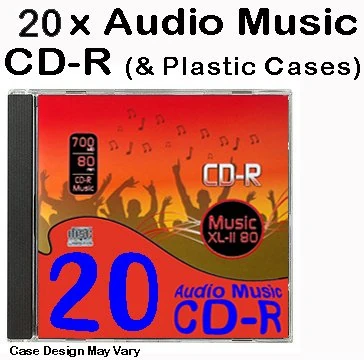 20 x BLANK MUSIC CD-R - 80 minute - includes Plastic Jewel CD case (Compact Disc Digital Audio Recordable) - Compatible with Steepletone Edinburgh, Lancaster, SMC595, SMC1033 & SMC922 + TEAC LPR400, LP-R500, LPR550, TE065a + Inovalley & Ricatech Retro Music Centres - DTL by SX EY Electronics Ltd - (20 Pack, CD-R (Audio Music))