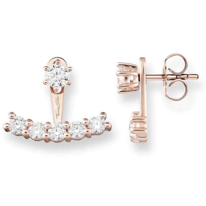 Thomas Sabo Women-Ear studs Glam & Soul 925 Sterling Silver 18k rose gold plating Zirconia H1903-416-14