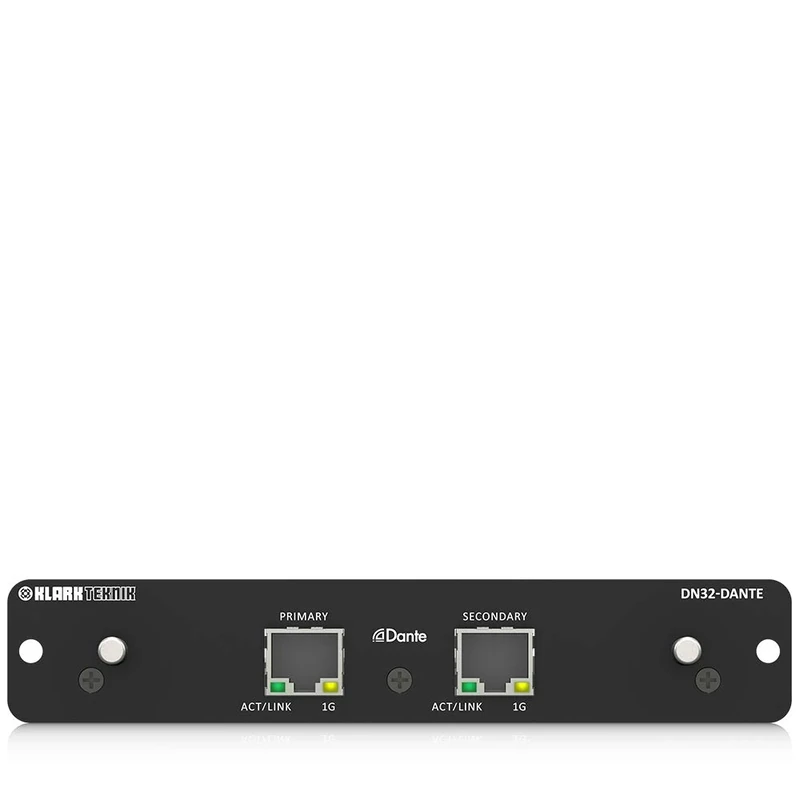 Klark Teknik DN32-DANTE Audinate Dante Expansion Module with up to 32 Bidirectional Channels, Compatible with PC and Mac