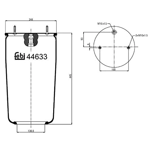 febi bilstein 44633 Air Spring without piston, pack of one