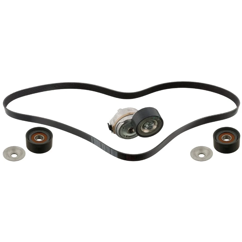febi bilstein 45967 Auxiliary Belt Kit with belt tensioner and idler pulleys, pack of one