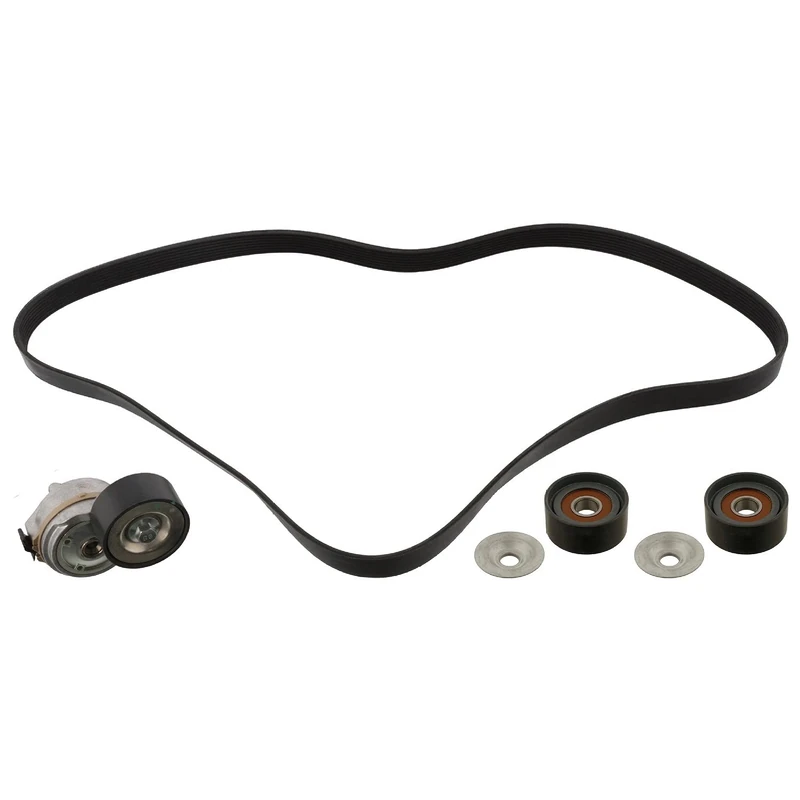 febi bilstein 45969 Auxiliary Belt Kit with belt tensioner and idler pulley, pack of one