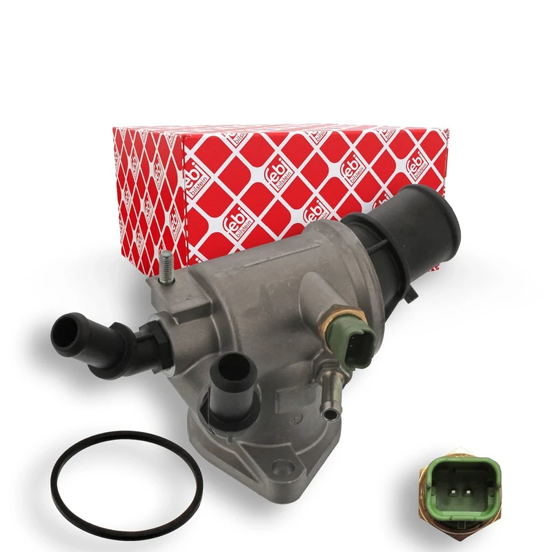 febi bilstein 45540 Thermostat Housing with temperature switch and seal, pack of one