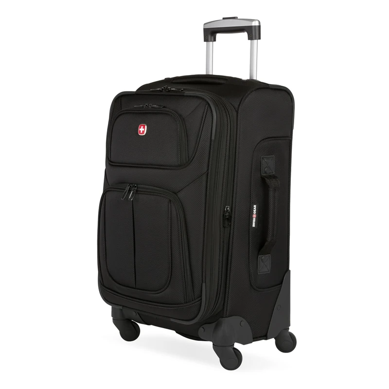 SwissGear Sion Softside Expandable Luggage, Black, Carry-On 21-Inch, Sion Softside Expandable Luggage