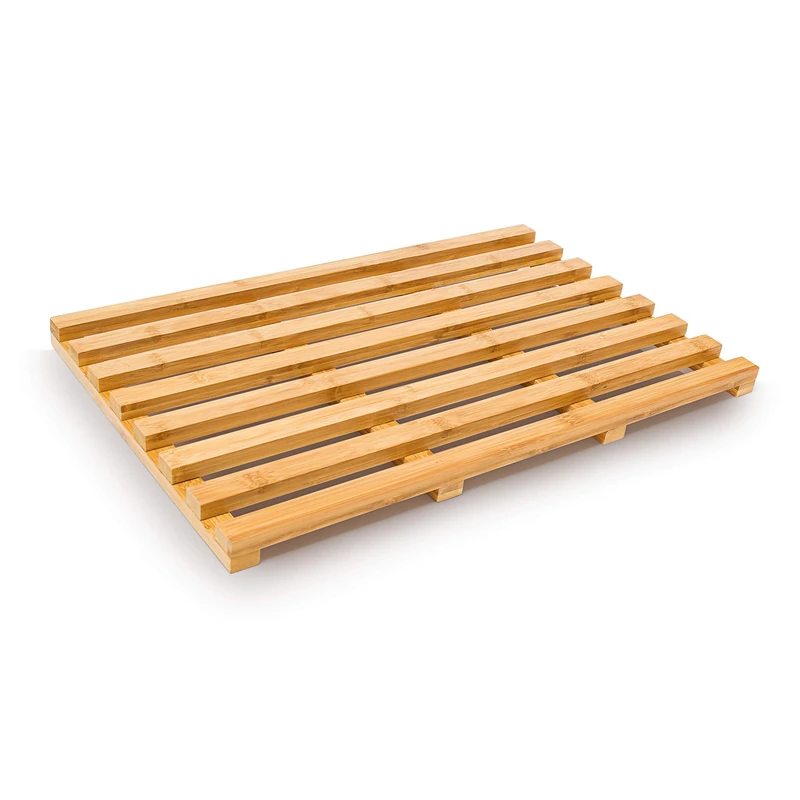 Relaxdays Bath Mat made of Bamboo (56.5 x 36.5 x 3 cm) for Placing next to Bath or Shower/Wooden Grating Duck Board Bathroom