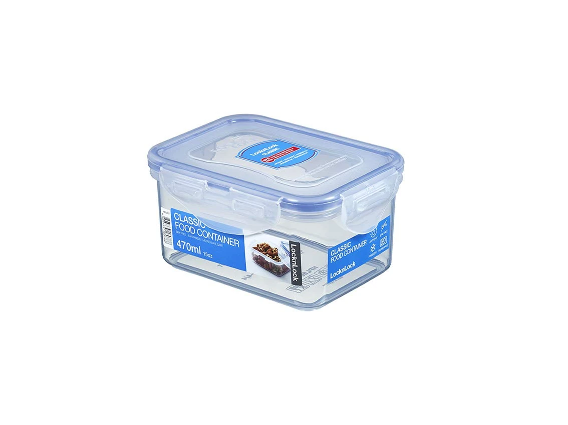 Rectangular 470ml (137 x 104 x 70mm), Clear/Blue