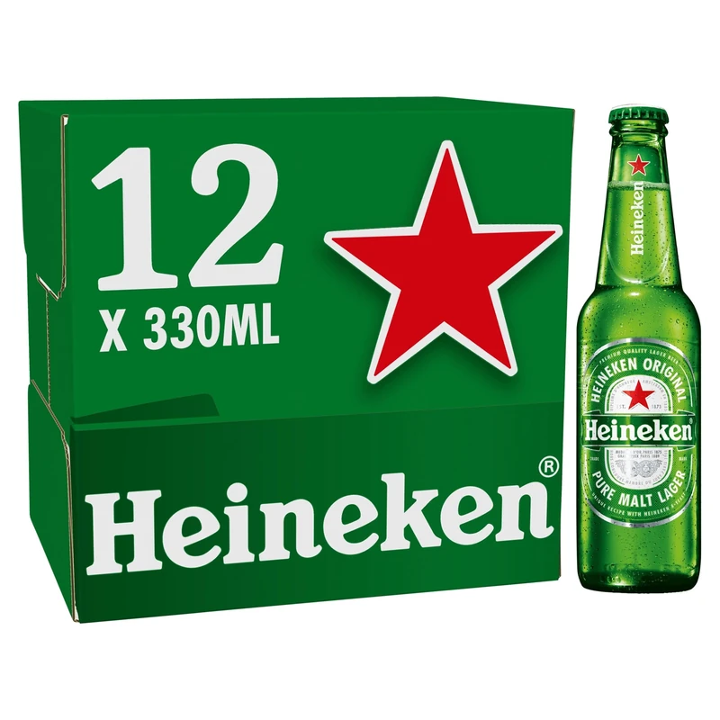 Heineken Beer Lager Glass Bottle 12 x 330 ml