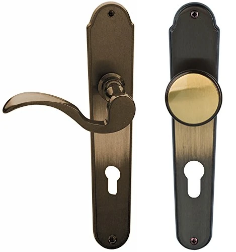 ALPERTEC Door Fittings Panda – Burnished Brass for Front Doors 32212393 PZ DIN Right Door Handle Set Door Fittings Door Handle